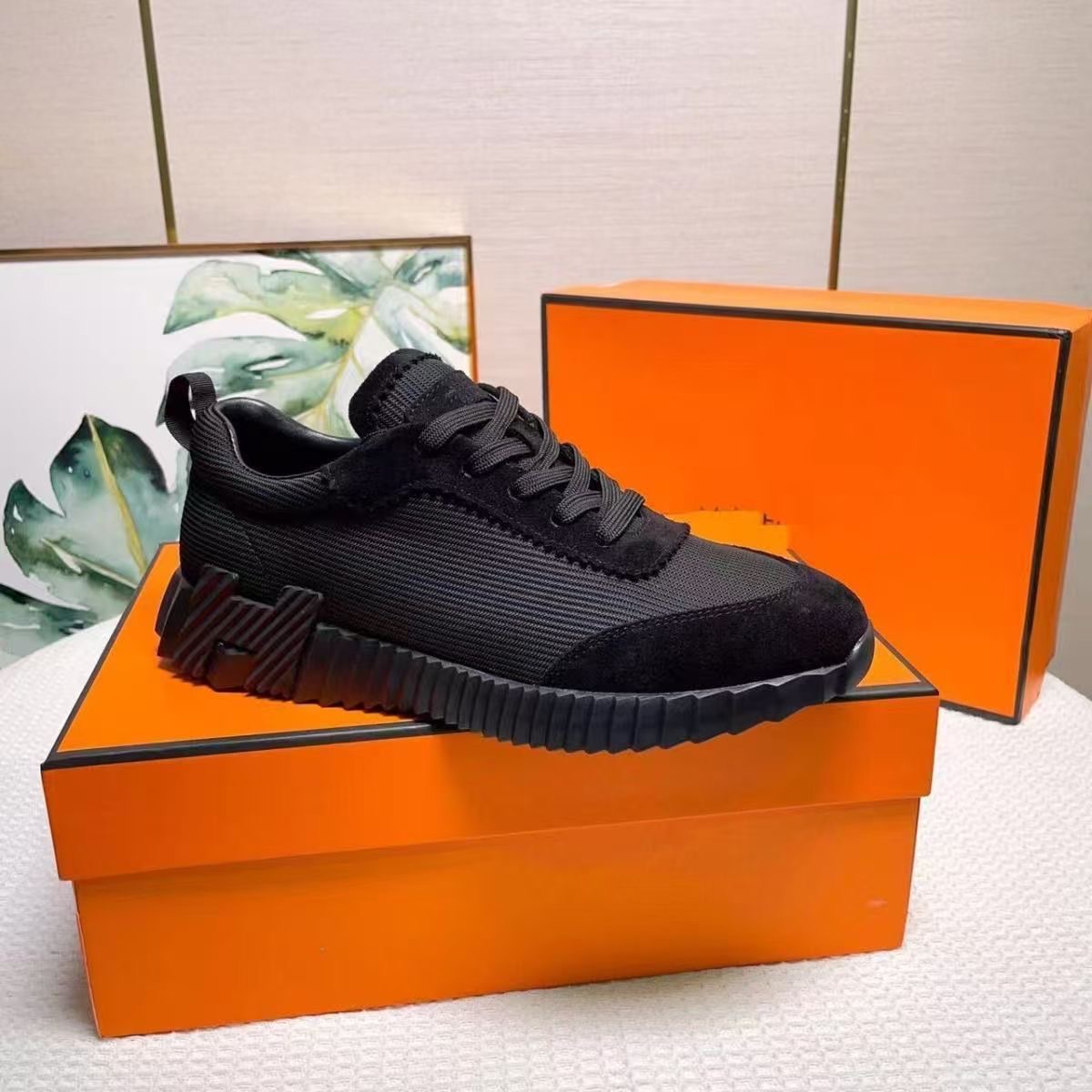 Bouncing sneaker noir hermès