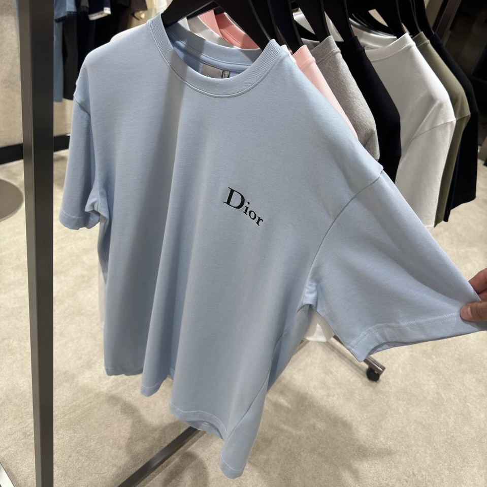 T-shirt Bleu Dior brodé