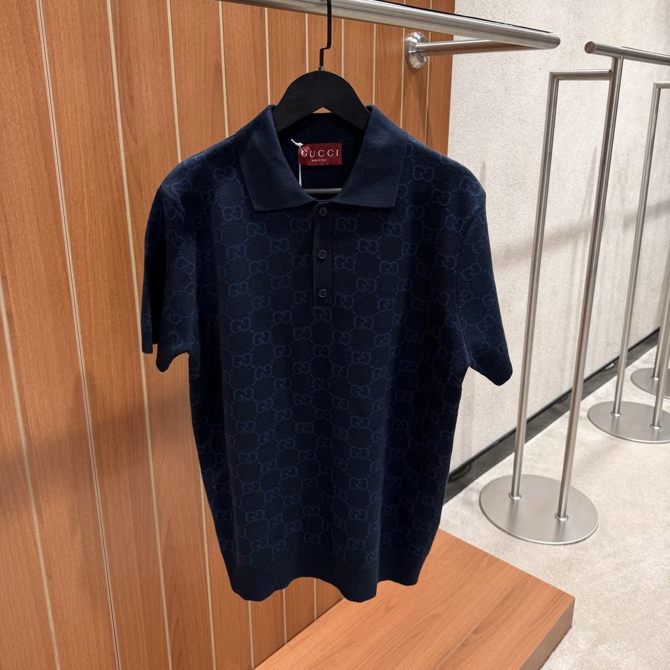 Polo Gucci bleu logo