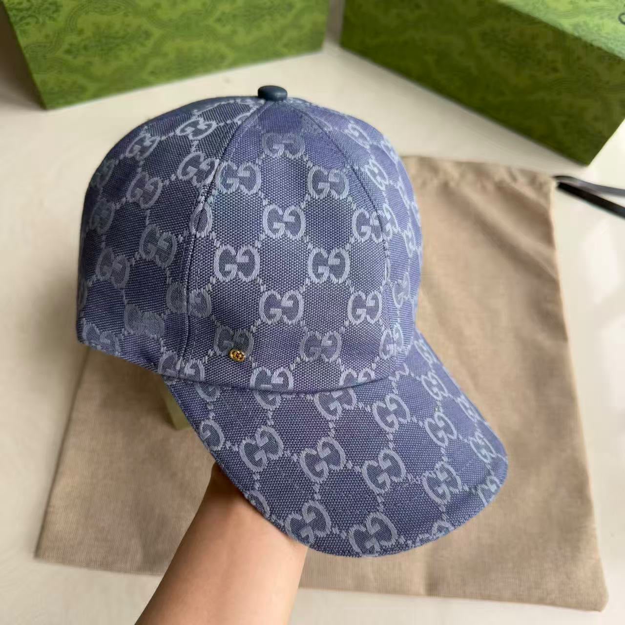 Casquette Gucci coton Bleu